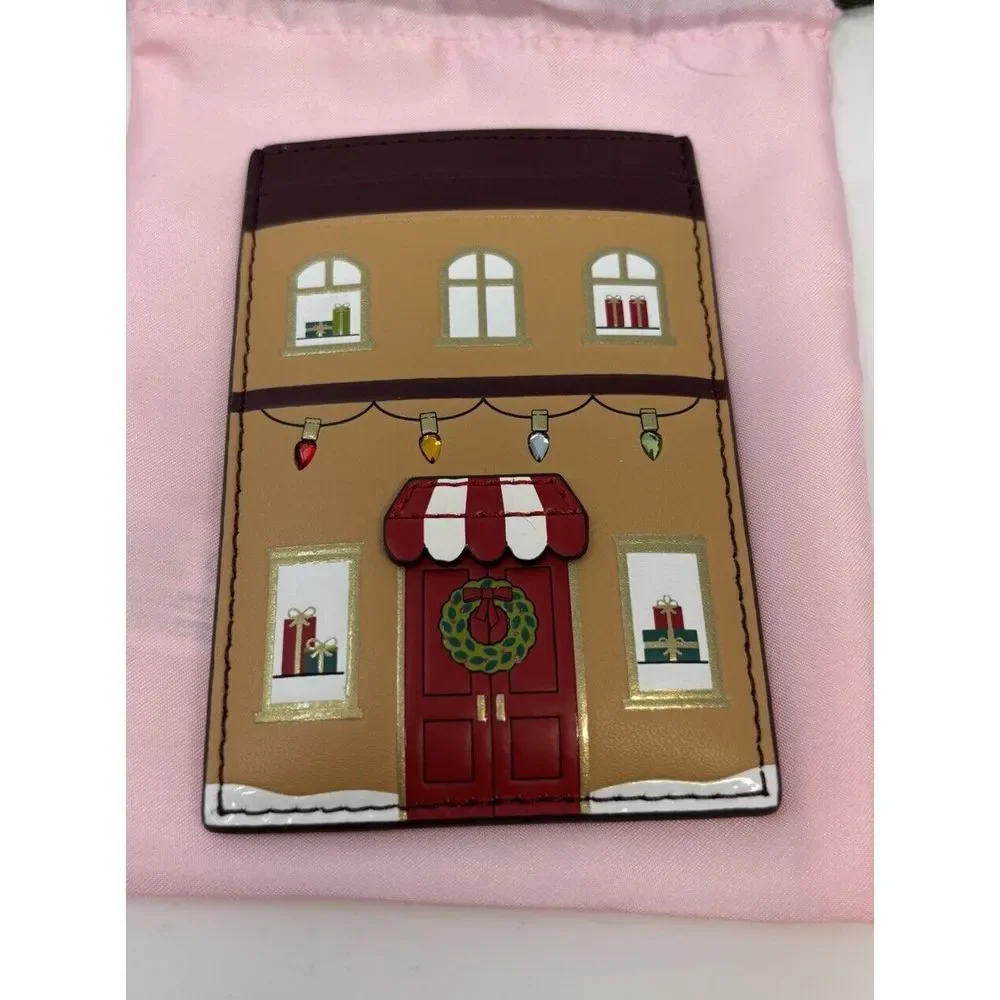 Kate Spade Womens Wallet Cardholder KJ072 Gingerbread House Slim Oh What Fun NWT